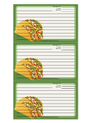Tacos Green Recipe Card Template