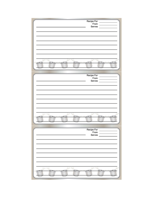 Pot Gray Recipe Card Template Printable pdf