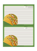 Tacos Green Recipe Card 4x6
