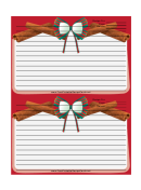 Holiday Bow Red Recipe Card 4x6