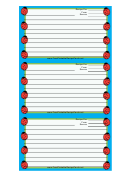 Blue Ladybugs Recipe Card Template