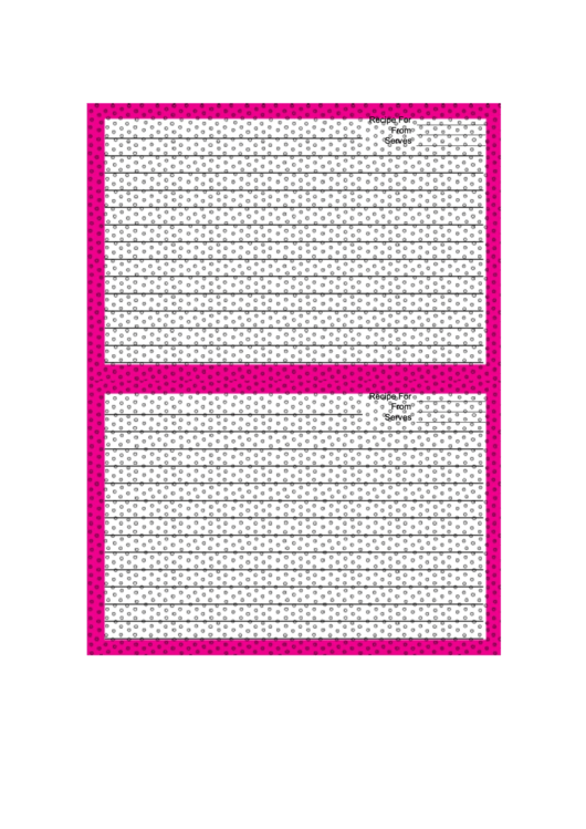 Pink Dots Recipe Card 4x6 Printable pdf