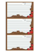 Brown Ladybugs Recipe Card Template