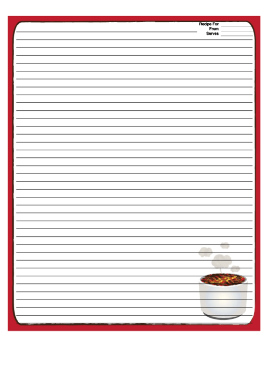 Tasty Red Recipe Card 8x10 Printable pdf