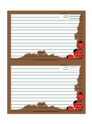 Brown Ladybugs Recipe Card 4x6