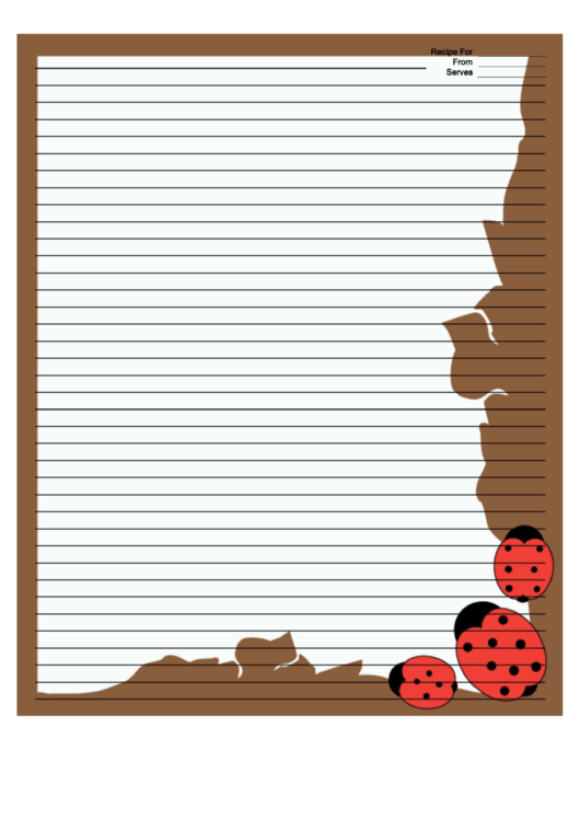 Brown Ladybugs Recipe Card 8x10 Printable pdf