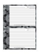 Black And Gray Wallpaper Recipe Card Template 4x6