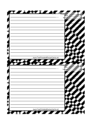 Busy Black White Recipe Card 4x6
