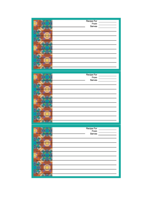 Green Wallpaper Recipe Card Template Printable pdf