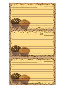 Brown Chocolate Chip Muffins Recipe Card Template
