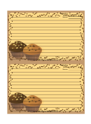 Brown Chocolate Chip Muffins Recipe Card 4x6 Template