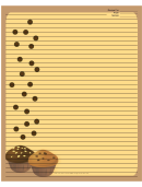 Brown Chocolate Chip Muffins Recipe Card 8x10