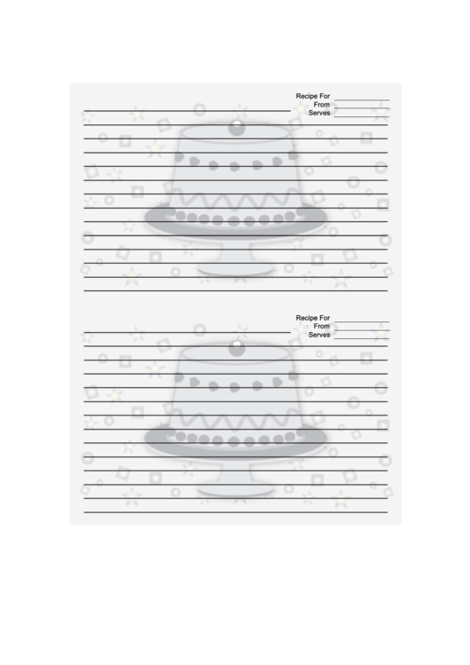 White Pedestal Cake Recipe Card 4x6 Template Printable pdf
