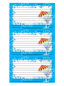 Blue Cocktail Umbrella Recipe Card Template