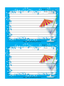 Blue Cocktail Umbrella Recipe Card Template 4x6