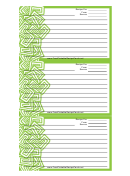 Abstract Shapes Green Recipe Card Template