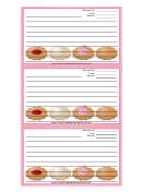 Cookies Pink Recipe Card Template