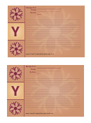 Alphabet - Y 4x6 - Lined Recipe Card Template