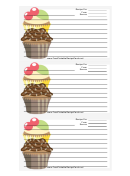 Cupcakes White Recipe Card Template