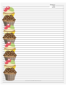 Cupcakes White Recipe Card 8x10