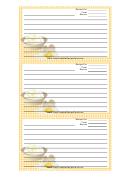 Eggs Yellow Gingham Recipe Card Template