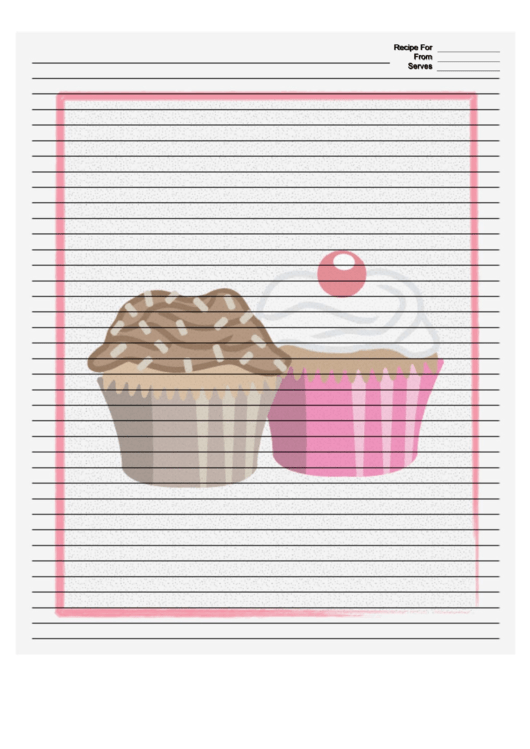 White Cupcakes Recipe Card 8x10 Printable pdf