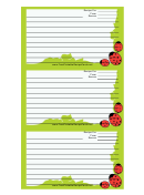 Light Green Ladybugs Recipe Card Template