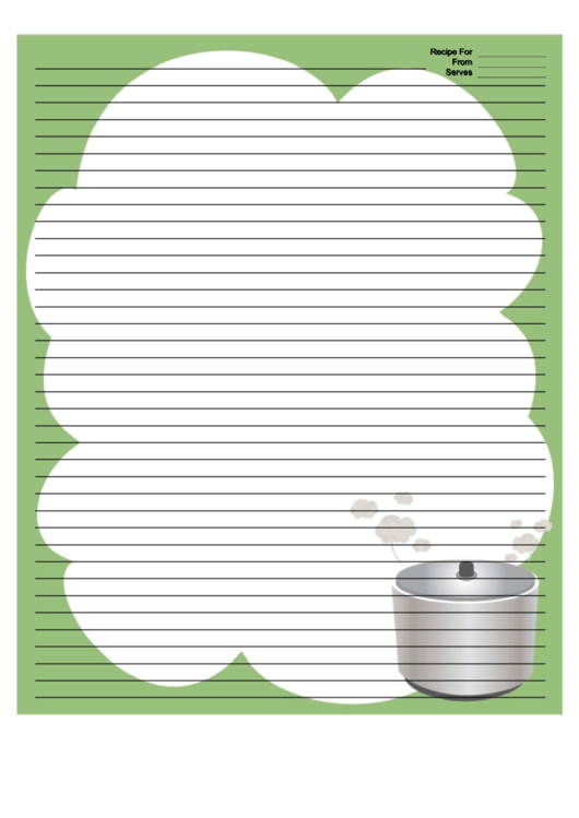 Crockpot Green Recipe Card 8x10 Printable pdf