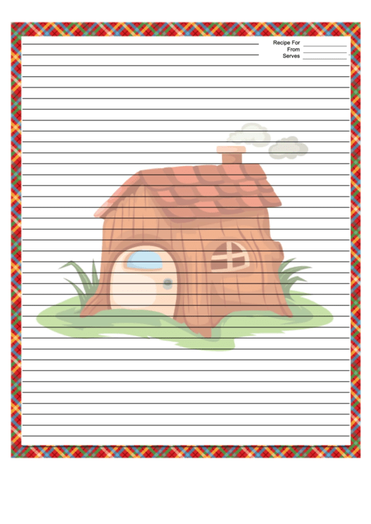 Funky House Plaid Recipe Card 8x10 Printable pdf