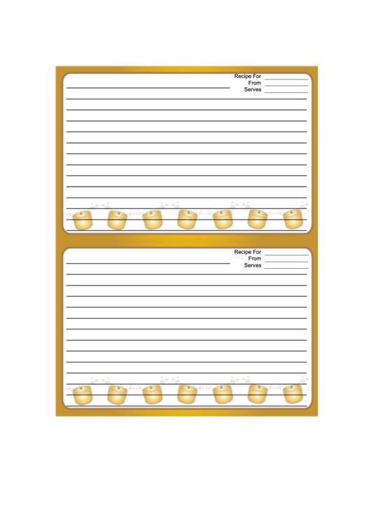 Pot Gold Recipe Card 4x6 Template Printable pdf