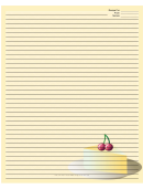 Cheesecake Cherries Yellow Recipe Card 8x10
