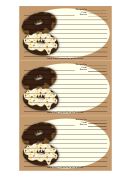Frosted Doughnuts Brown Recipe Card Template