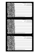Black White Circles Recipe Card Template