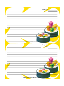 Yellow Sushi Recipe Card 4x6