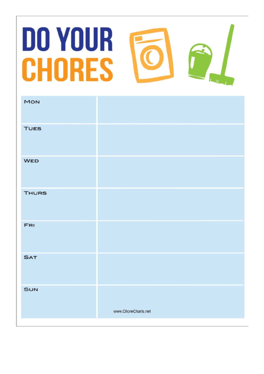 Do Your Chores Chore Chart - Weekly Printable pdf