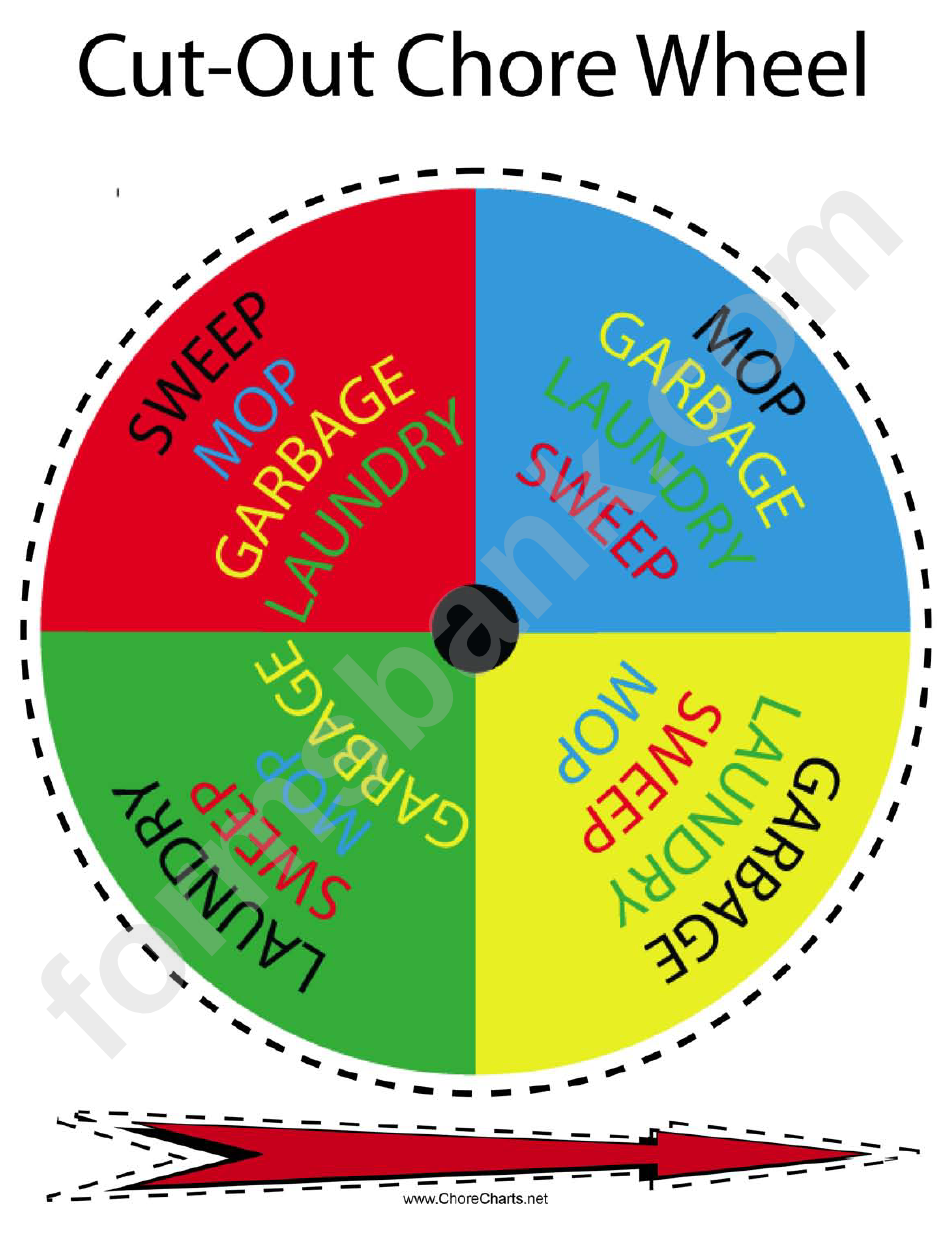 Download Cut-Out Chore Wheel Template printable pdf download