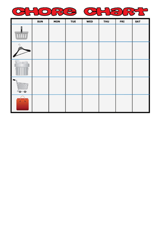 Basic Household Chore Chart Printable pdf