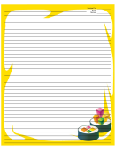Yellow Sushi Recipe Card 8x10