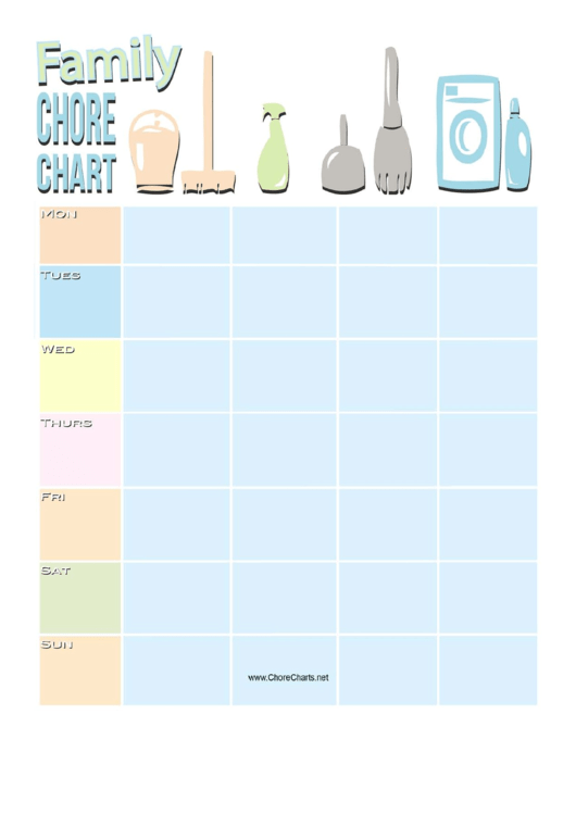 Cleaning Family Chore Chart Printable pdf