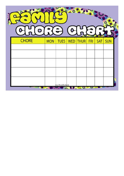 Floral Family Chore Chart Printable pdf