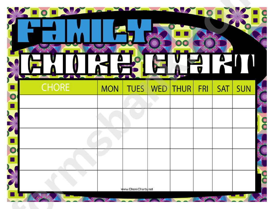 Flower Family Chore Chart