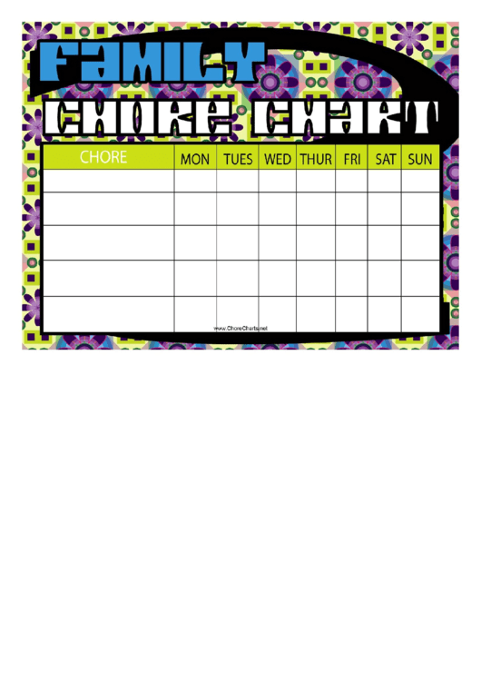 Flower Family Chore Chart Printable pdf