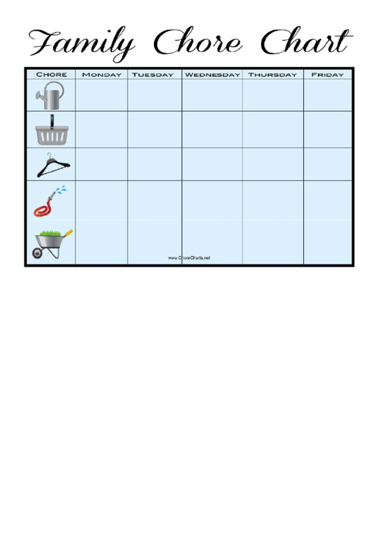 Garden Family Chore Chart Printable pdf