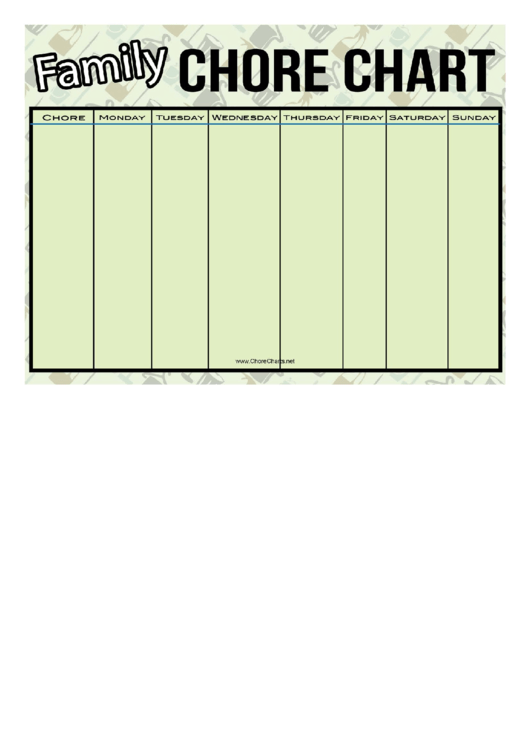 Outdoor Family Chore Chart Printable pdf