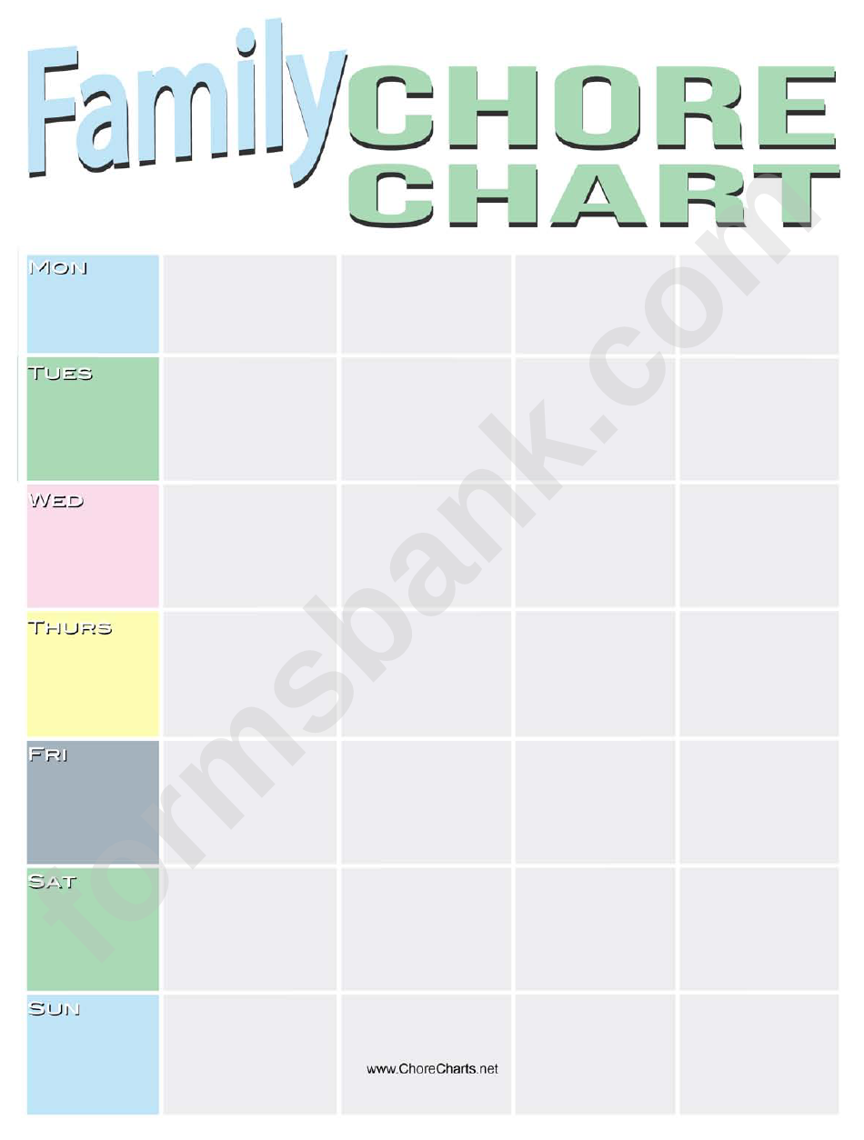 Pastel Family Chore Chart