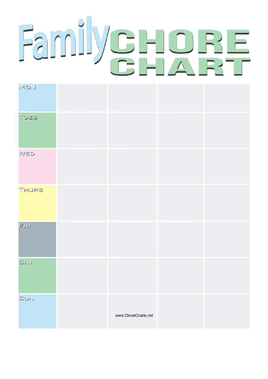 Pastel Family Chore Chart Printable pdf