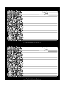 Black White Circles Recipe Card 4x6