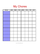 Weekly Chore Chart - Nine Chores