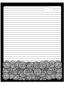 Black White Circles Recipe Card 8x10