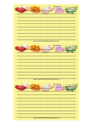 Holiday Cookies Yellow Recipe Card Template